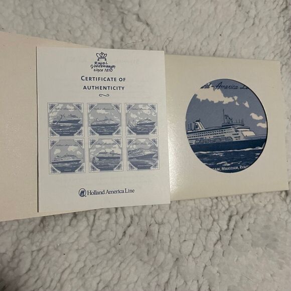 Holland America Line Blue Delft Tile‎ coasters Signature Class Ships collectible - Picture 6 of 15